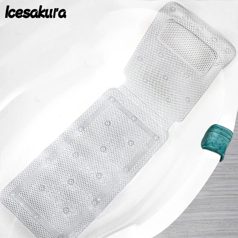 

PVC Foam Breathable 3D Mesh Layers Bath Cushion With Pillow Full Body Bath Tub Pillow Non-Slip Spa Bathtub Mat Mattress Pad