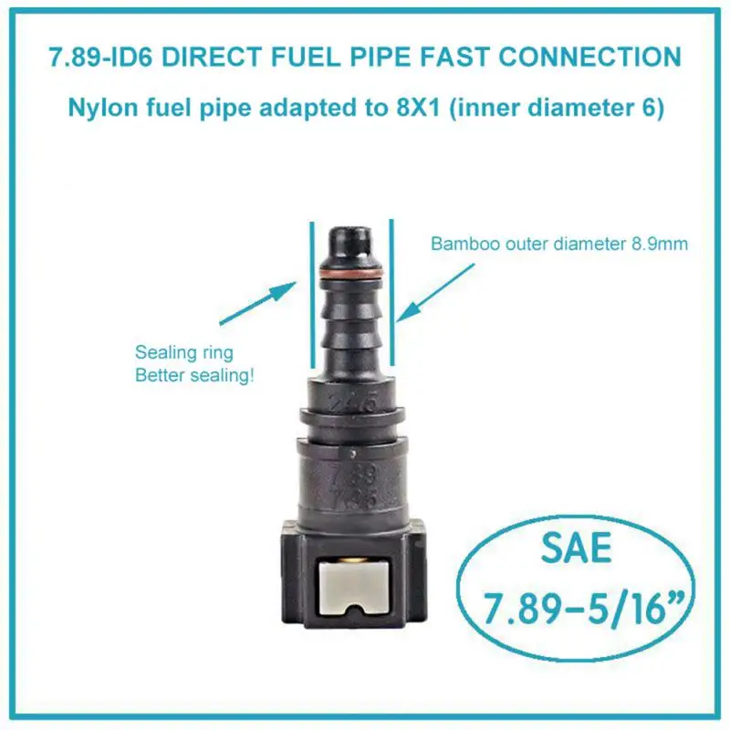 Fuel Line Quick Connectors 7.89mm Fuel Line Hose Pipe Quick Release Female Connector ID6 Fuel Line Quick Connect Fittings