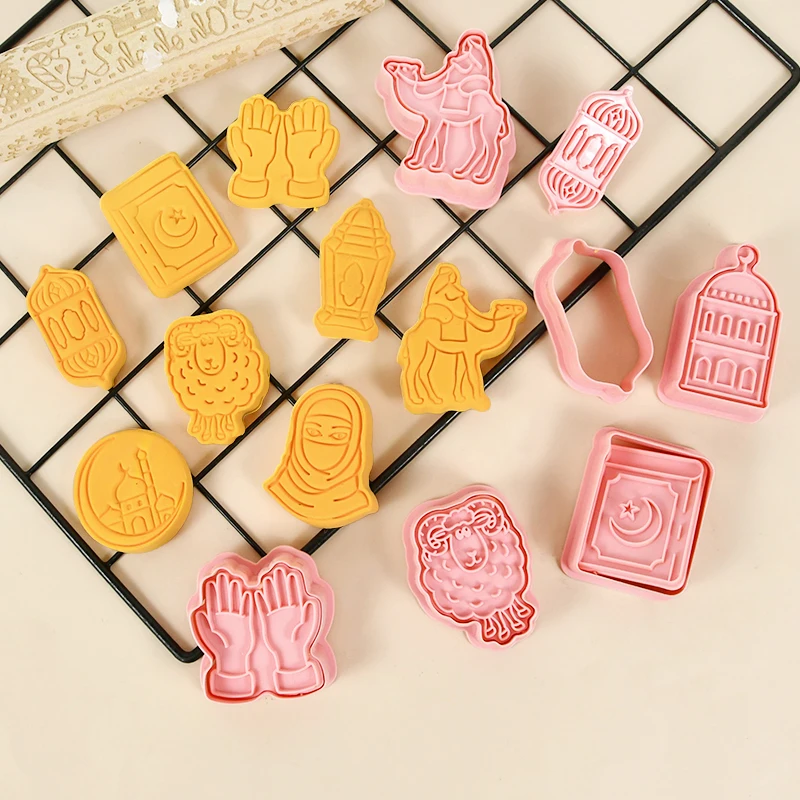 

6pcs Eid Mubarak Cookie Mold Ramadan Biscuit Cutters Cookie Cake DIY Baking Tool Islamic Muslim Kareem Festival Party Decoration