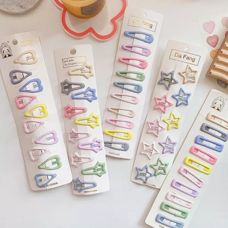 

Cute Cartoon Heart Metal Candy Color Baby BB Clips Hairpins Hair Clip for Girls Kids Headwear Children Hair Accessories