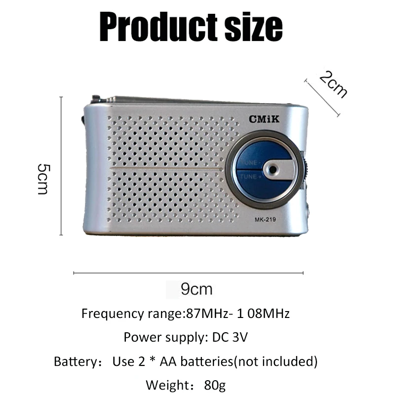 Карманный Радио Портативный fm-приемник мини-динамик с телескопической антенной/3