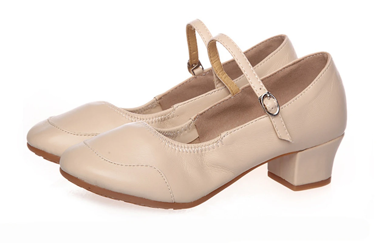 

Women's Dance Shoes 4CM Heels Soft Cow Muscle Sole Latin Dance Shoes Female Adult Waltz Dance Shoes Tango Dancing Ballroom