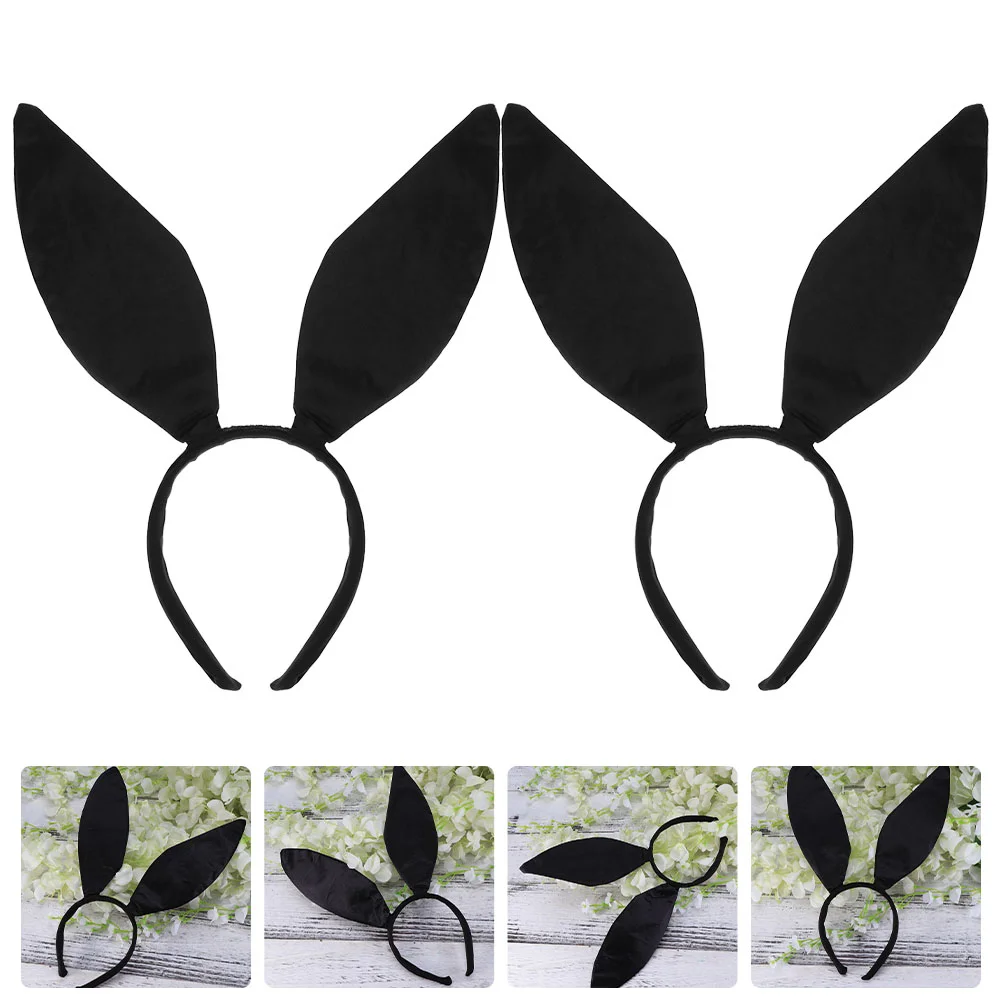 

2pcs Bunny Ears Headdress Headdress Kids Dresses for, Party Costume Accessories ( Black )