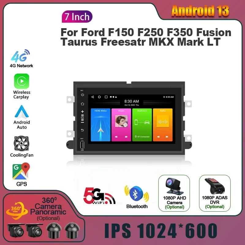 Android 13 стерео 2 Din экран для Ford F150 F250 F350 Fusion Taurus Freesatr MKX Mark LT радио мультимедиа