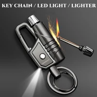 honest outdoor adventure kerosene lighter with led light keychain lighter waterproof flint free fire starter smoke accessories