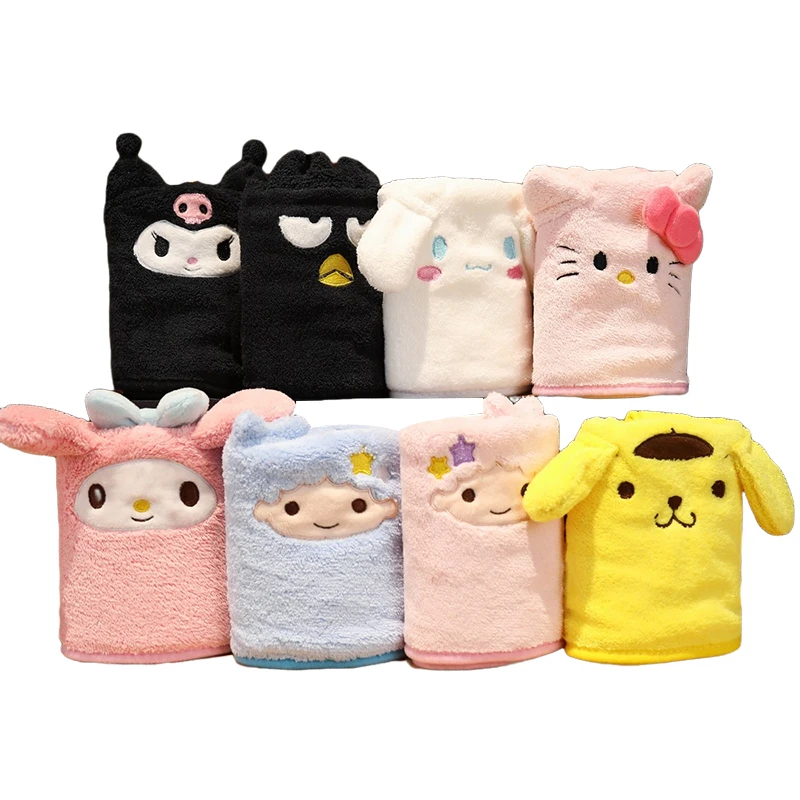 

Плюшевое полотенце Cinnamoroll Kuromi My Melody, бытовое полотенце для лица, впитывающее полотенце, утолщенное полотенце для лица Sanrios из аниме, полотенц...