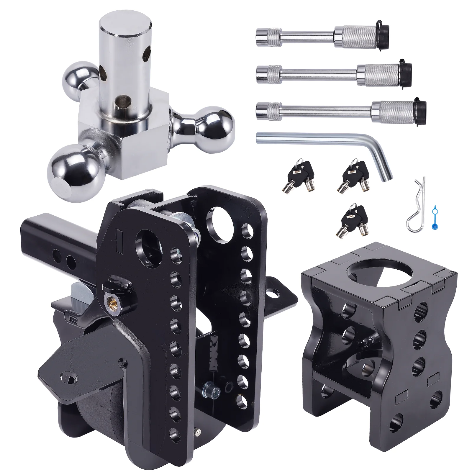 

12000 фунтов, регулируемая капля 6 дюймов/6-дюймовая буксировочная сцепка с тремя шариками, 2 дюйма и 2-5/16 дюйма