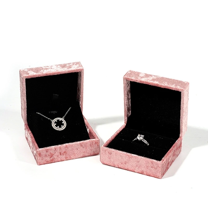 

Velvet Ring Gift Box Jewelry Organizer Box Necklace Storage Case Bracelet Gift Box 2x2'' for Proposal Engagement Wedding
