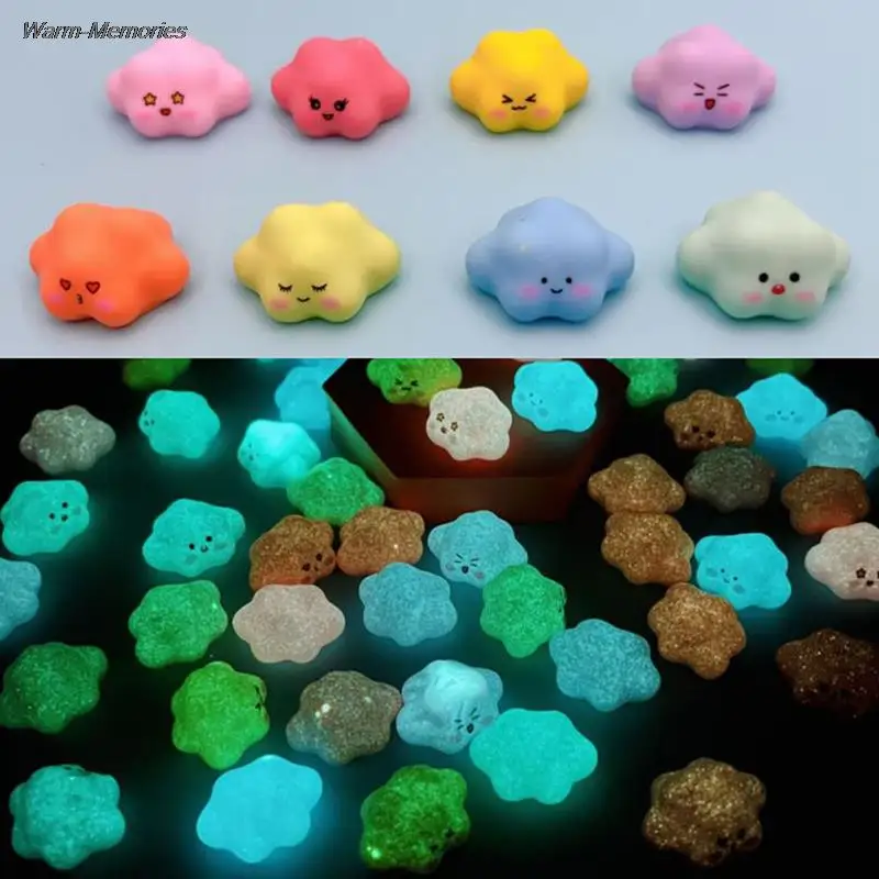 

1Pc Mini Resin Fluorescent Cloud Ornament Miniature Figures Dollhouse Decoration Phone Case Keychain Hairpin Decoration