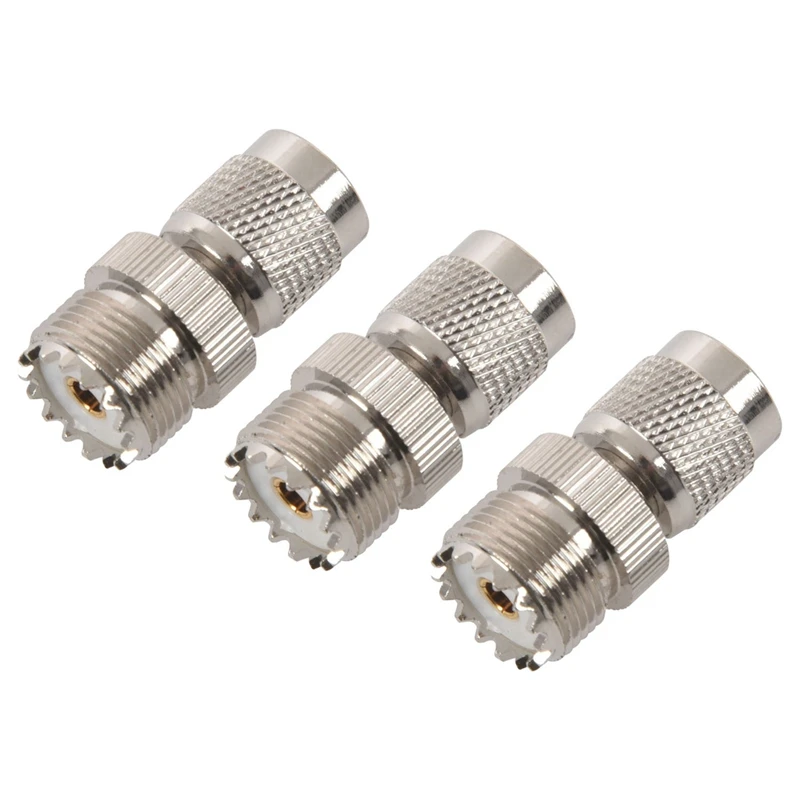 

3X TNC Male To PL259 UHF Female Adapter Connector,Silver