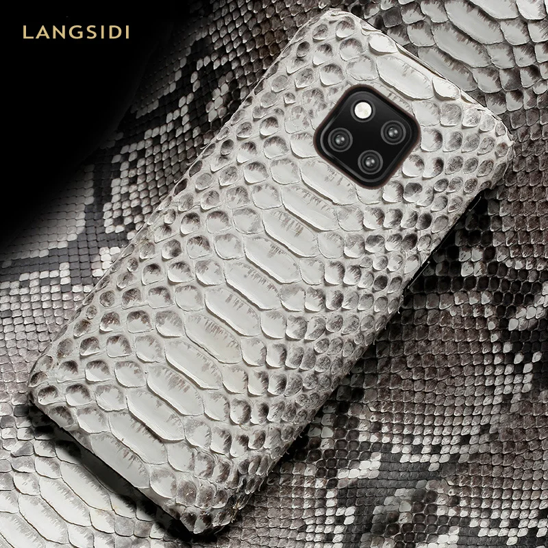 

natural Python Leather phone case for Huawei Mate 20 Pro Mate 40 P30 lite P20 P40 Pro snakeskin Cover For honor 20 Pro 10 8A 10i