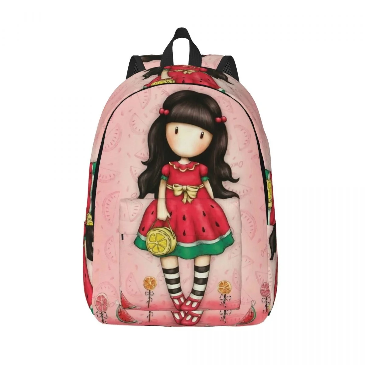 Santoro Gorjuss Backpack Middle High College School Student Watermelon Book Bags Teens Canvas Daypack Hiking