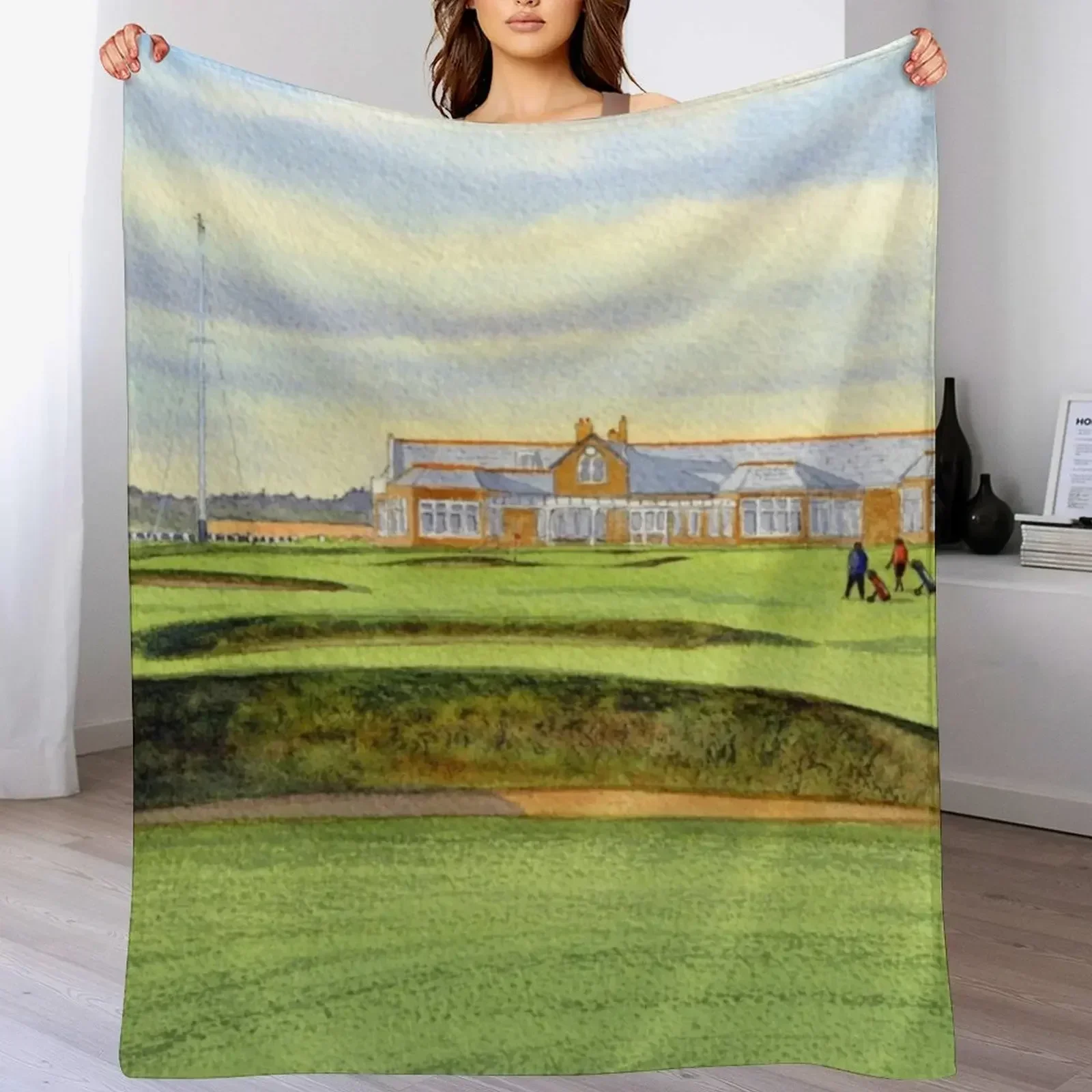 Одеяло Royal Troon Golf Course 18th And Clubhouse Полярные одеяла и пледы Одеяла