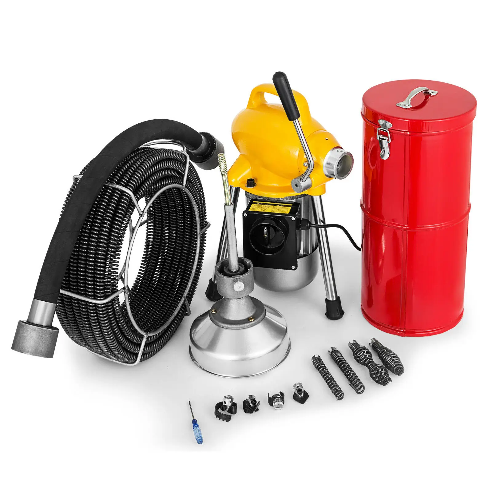 

3/4"-4"Dia Sectional Drain Cleaner 400W Pipe Sewer Cleaning Machine w/ Cutters