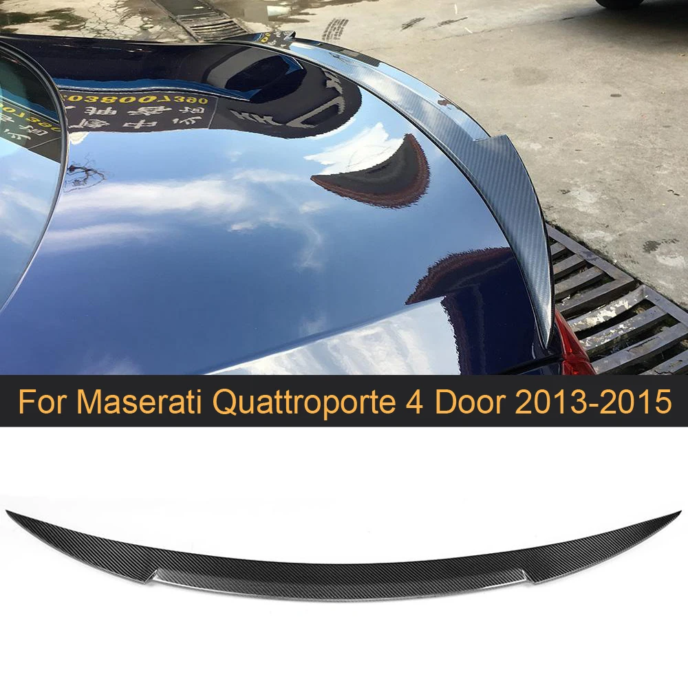 Фото Задний спойлер багажника из углеродного волокна, крыло, губа для Maserati Quattroporte, 4-дверный 2013-2015, задняя задняя крышка багажника, спойлер на крыло багажника №1