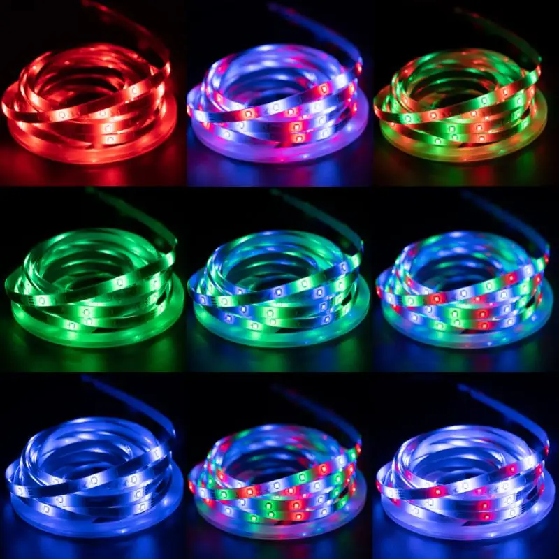 

Led Lights Strips 5050 2835 RGB Flexible Tape Ribbon Diode Light With Remote Control For TV BackLight Party Night Light String