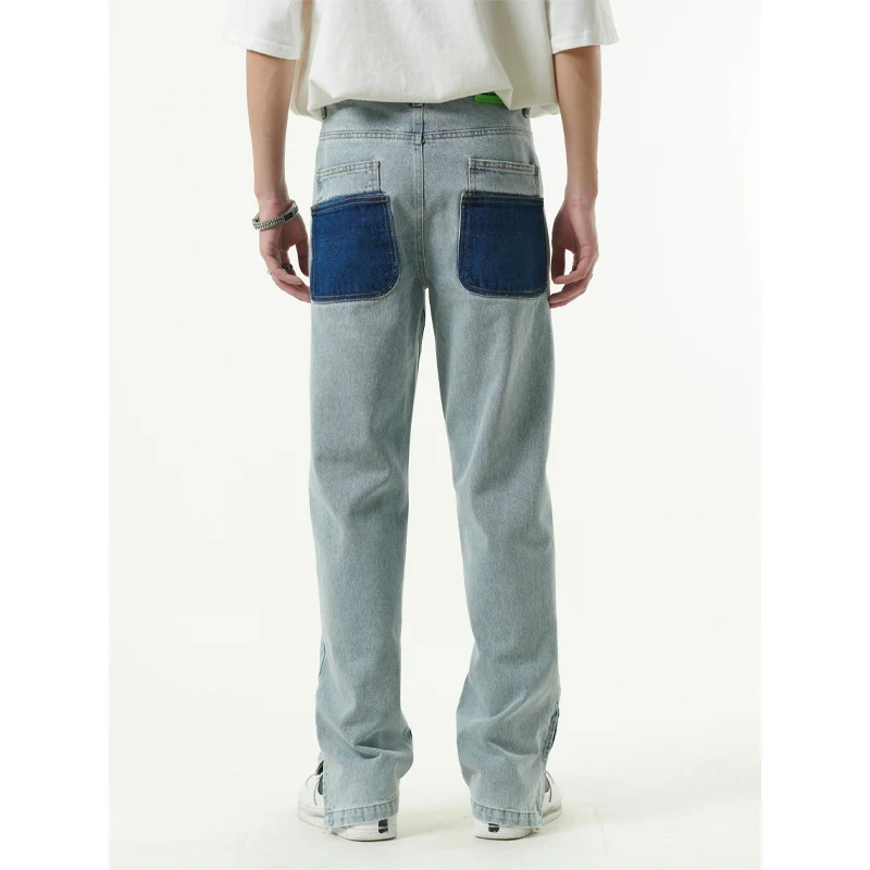 Men's Jeans American Loose High Street Embroidered Hip Hop Casual Men's Denim Trousers Casual Trousers Ins Hot Sale Men Clothing