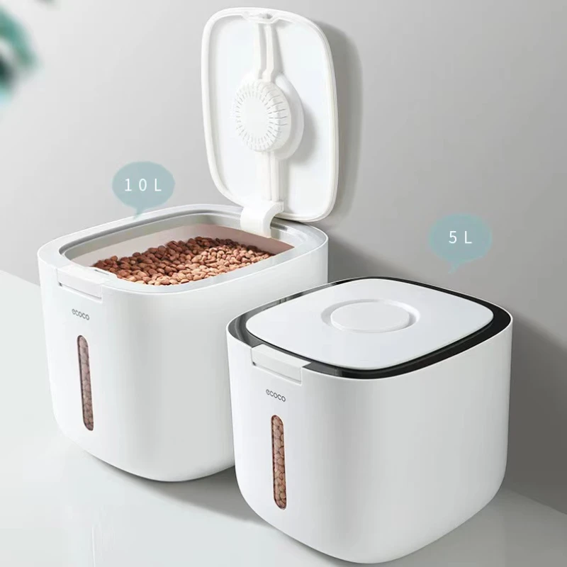 

Pet Kitten Measuring Box Container With Seal Litter Airtight Cat Dry Products Food Storage Cup Food Proof Moisture Dog Bag