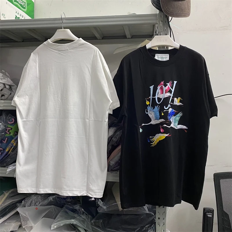 

New 2023ss Casablanca T-shirts Men Women T Shirt Couple Simple Flying Birds Short Sleeve Tees Top
