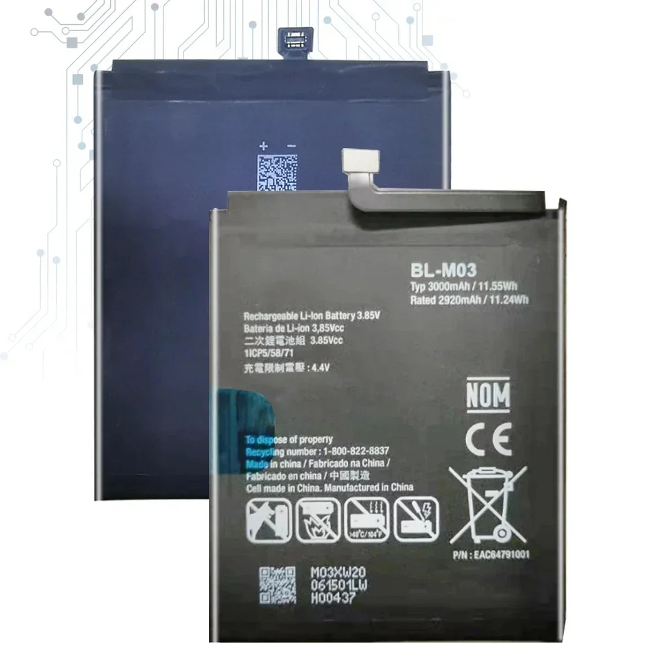 BL-M03 Сменный аккумулятор для мобильного телефона 3000 мАч LG K22 K200HM с бесплатными