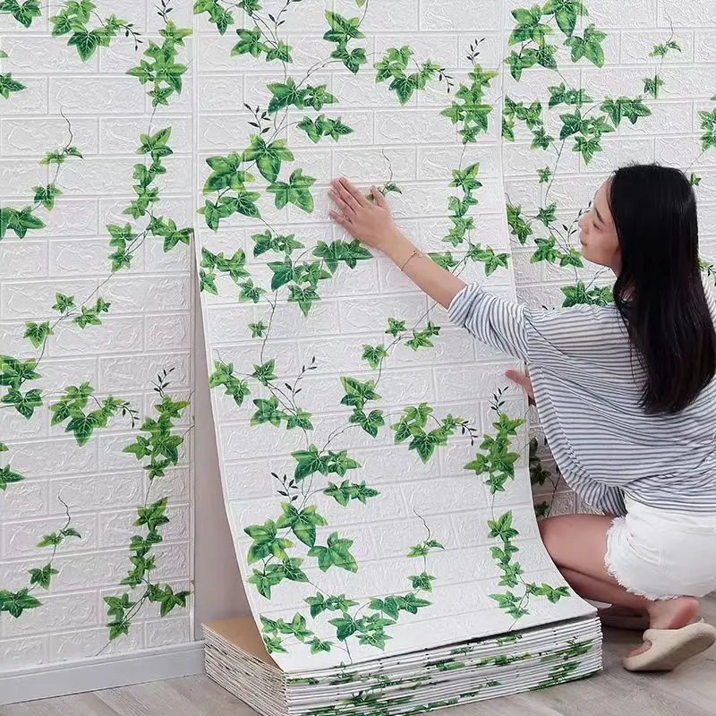 

70cmx10M 3D Continuous Brick Wall Stickers Self-adhesive Wallpaper Waterproof Stickers DIY Home Decoration Foam Wall Stickers