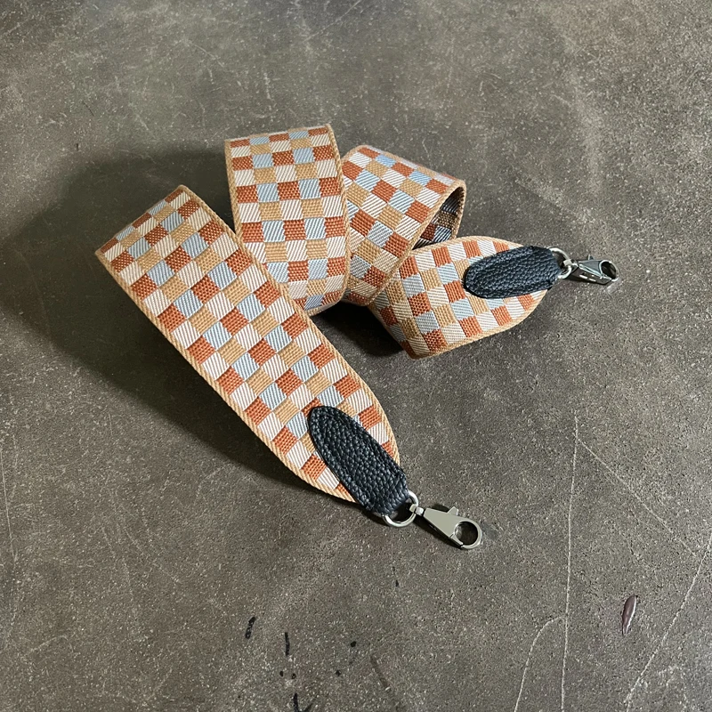 Kelly Bag Strap Luxury Gold Buckle Silver Buckle Wide Canvas Shoulder Strap Colorful Woven Web Leather Leather Accessories