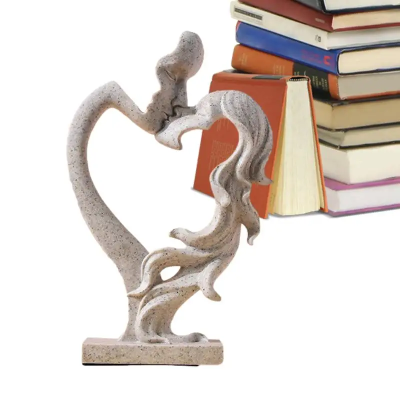 

Скульптура для пары, скульптура персонажа, романтическая декоративная Современная креативная поцелуйная статуя на лоб для украшения книжной полки