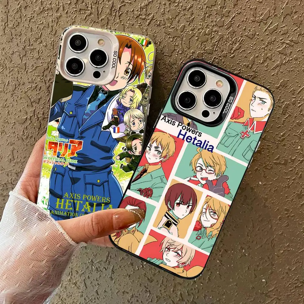 Фото Чехол для телефона с аниме-дизайном Hetalia Axis Powers для iPhone 16 15 14 13 12 11 17 Pro MAX Plus Pro, матовый, ударопрочный №2