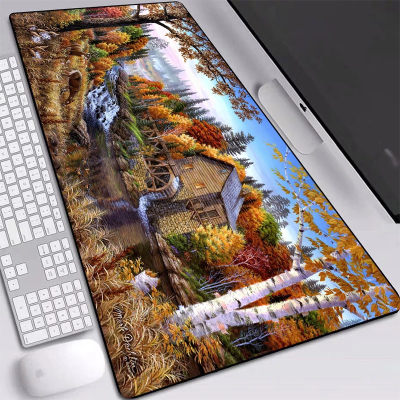 Beautiful Landscape Mouse Pad PC Laptop Stitched Edges Anti-slip Mouse-pad Keyboard Mice Waterproof Pad Gaming Accessories
