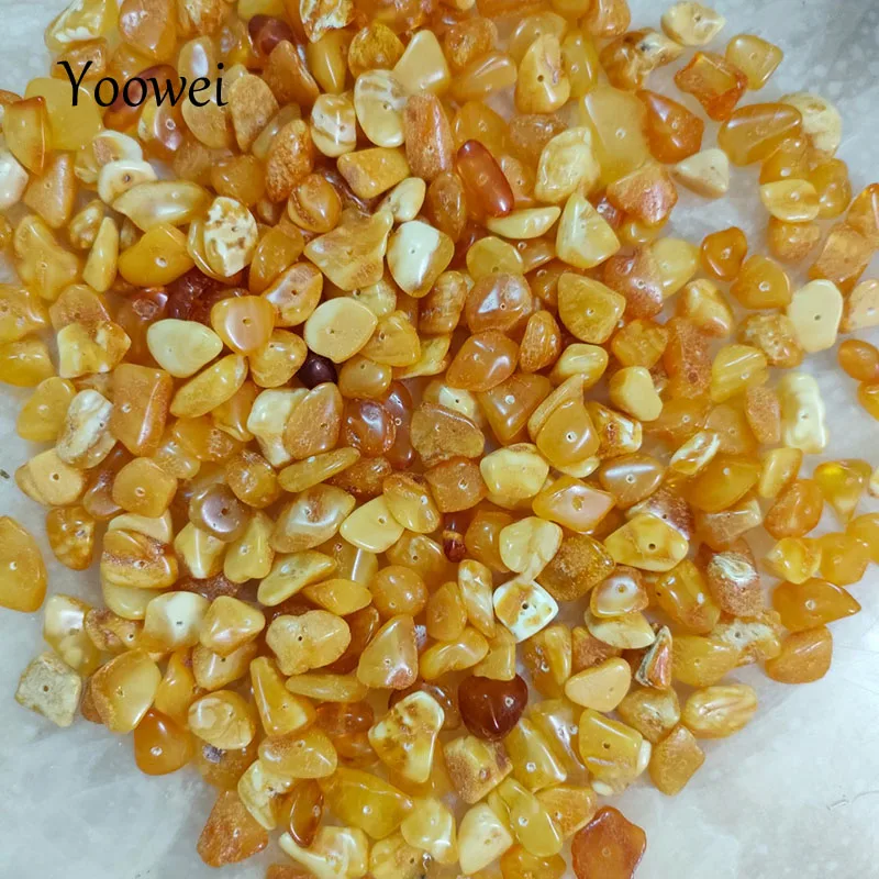 

Yoowei New Natural Amber Loose Beads for diy Baltic Original Irregular Stone Factory Supplier Chips Beaded for Jewelry Making
