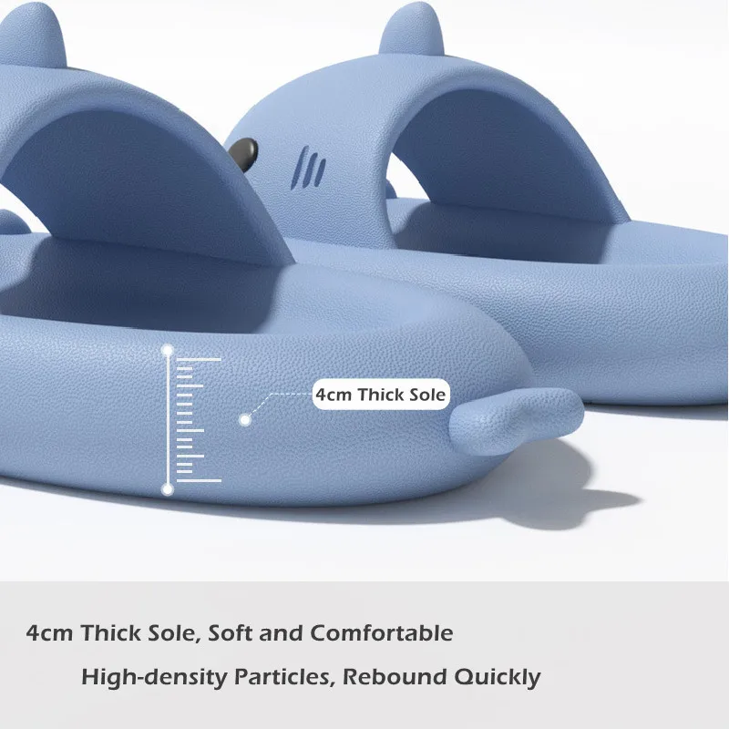 New Women Home Slippers Cute Shark Shape Slides Outdoor Men Shoes Flip Flops Couples Cartoon EVA Non Slip Soft Thick Sole