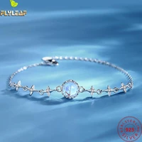real 925 sterling silver jewelry moonstone starlight bracelet for women original design teenage girl luxury accessories 2022 new