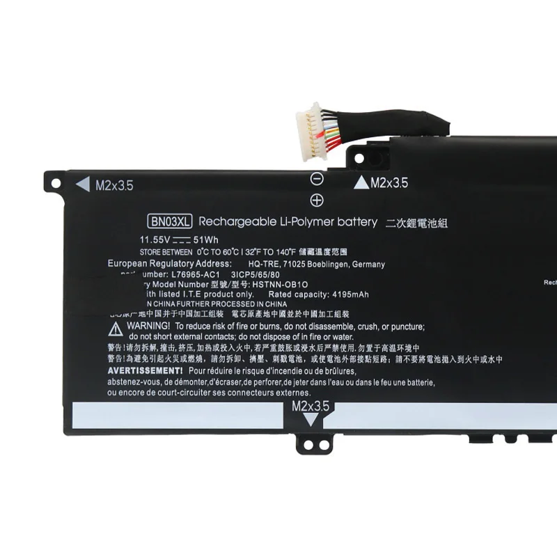 Аккумулятор ZEDI BN03XL емкостью 51 Втч для HP Envy x360 13 2-в-1 Convertible 13-AY 13-BA 13-BD 15-ED 15-EE 15-ES 15-EU