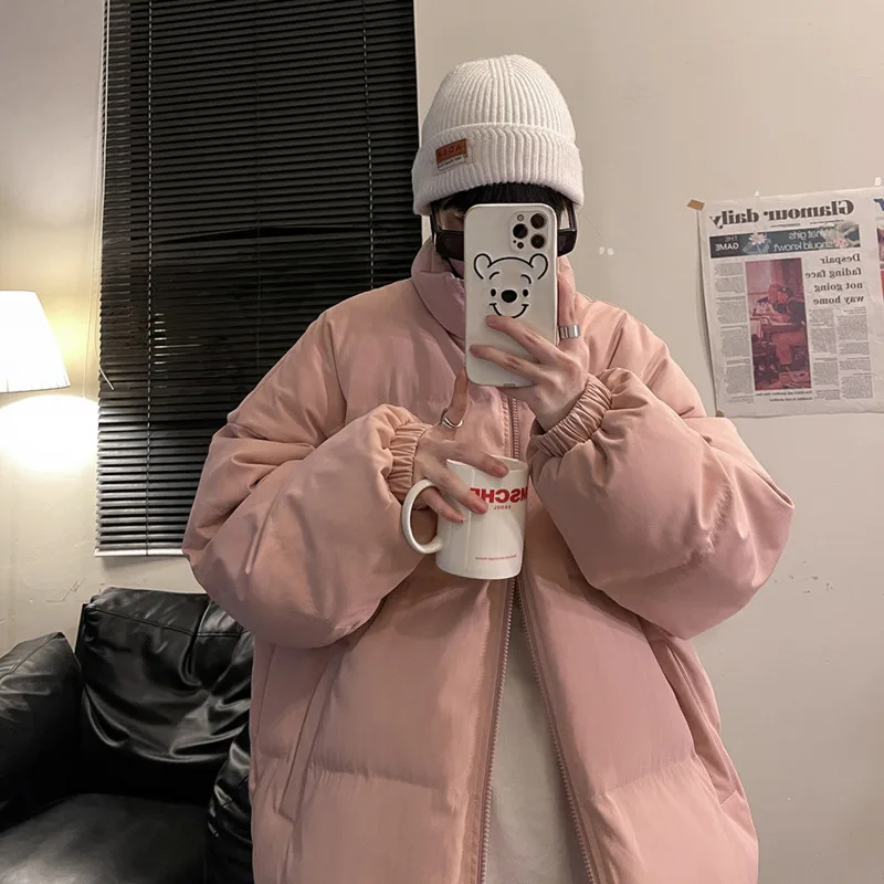 Winter Jacket Men Warm Fashion 4 Colors Casual Thick Down Jacket Men Streetwear Korean Loose Short Coat Mens Parker M-3XL