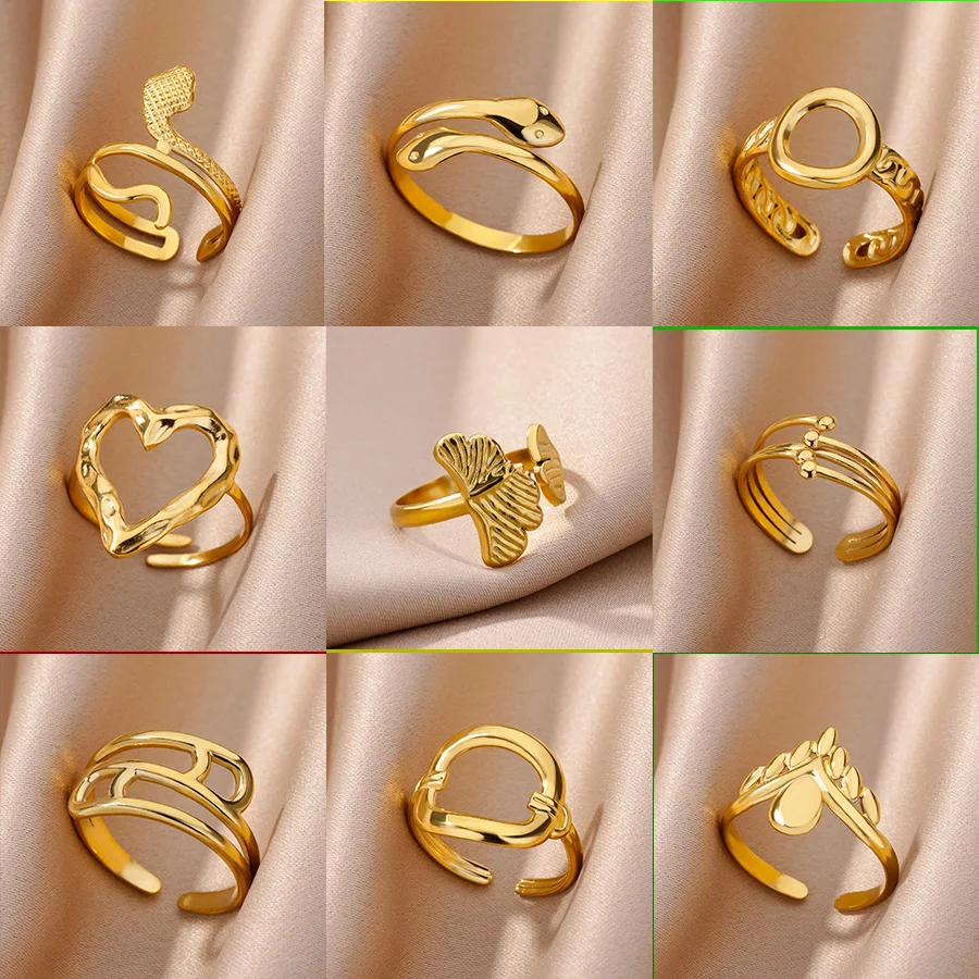 

Stainless Steel Rings For Women Metal Ring For Women Female Male Finger Jewelry Gift Jewelry sets Rings 2023 free shipping