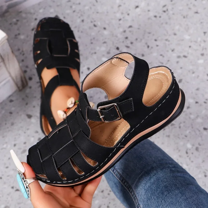 Женская обувь 2024 женские сандалии с закрытым носком уличные повседневные туфли