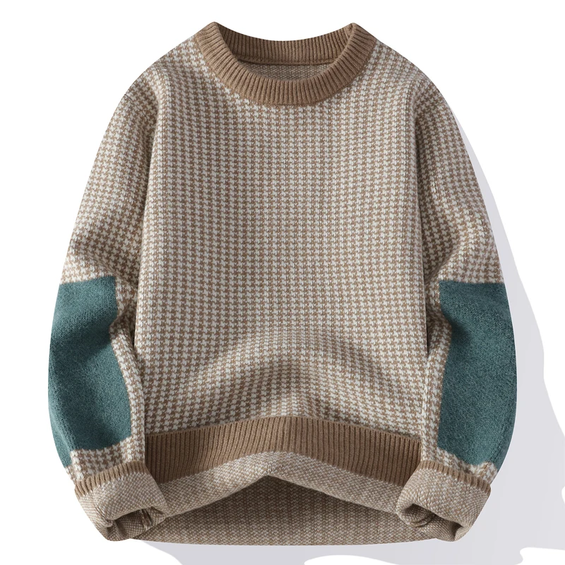 Новые осенне-зимние мужские свитера с воротником-стойкой вязаные пуловеры