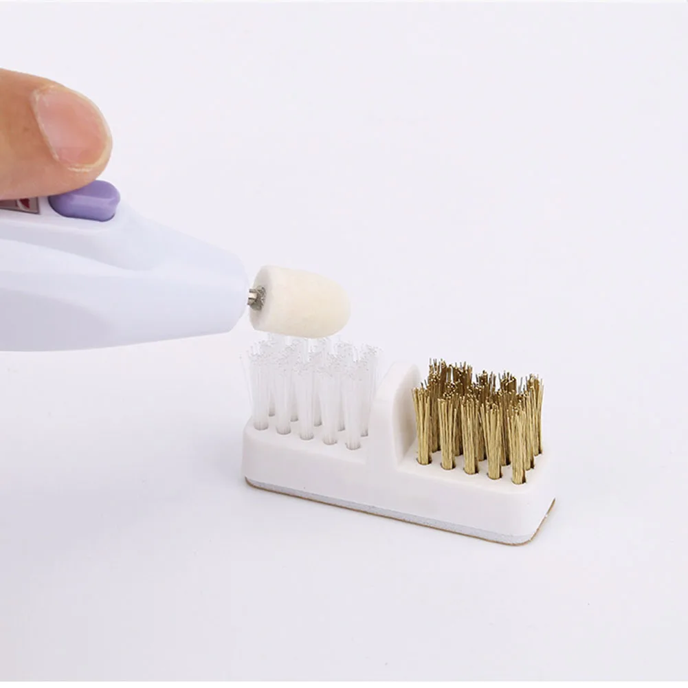 1/3Pcs Plastic Nail Dual Brush Cleaning Drill Grinding Head Remove Dust Tool Glass Tube Cleaning Brush Home Kitchen Tools