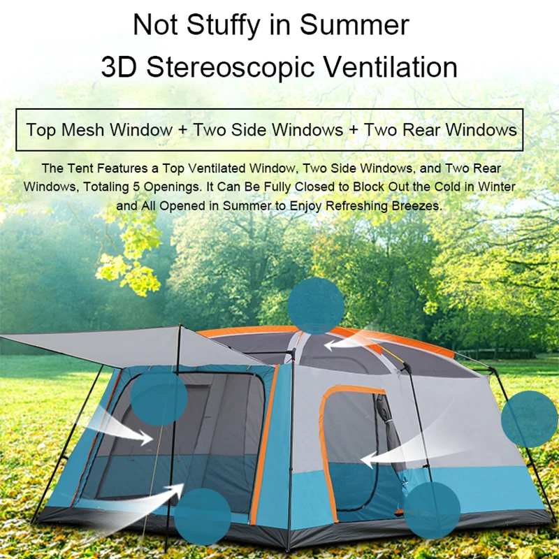 Уличные палатки для кемпинга водонепроницаемый тент большой семейный
