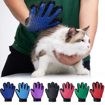 Haustier Handschuh Katze Pflege Handschuh Katzen haar Enthaarung bürste Handschuhe Hunde kamm für Katzen Bad Haarentferner saubere Massage bürste für Tier 1