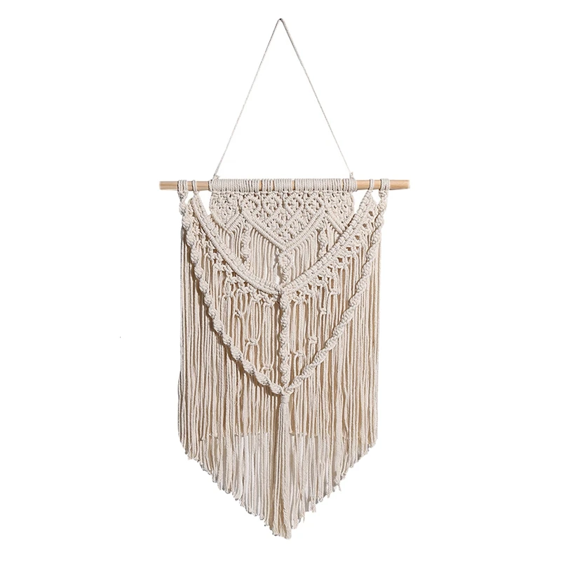 

Macrame Boho Wall Hanging Decor, Geometric Woven Tapestry Chic Handmade Bohemian Art Decoration For Bedroom Living Room