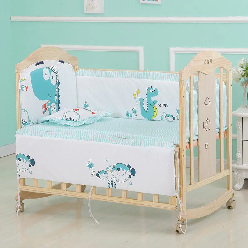 Детская кроватка, бампер для новорожденных, детский хлопковый разборный бампер на молнии для кровати, украшение детской комнаты, комплект д...