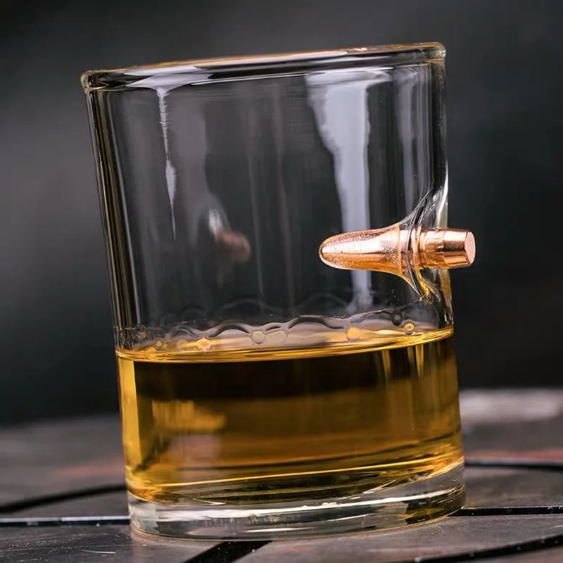 

Creative Whisky Beer Water Glass Bar Crystal Bullet Shape Cup Studded Vodka Shot Glasses Unusual Big Beer Mug for Drinking Gift