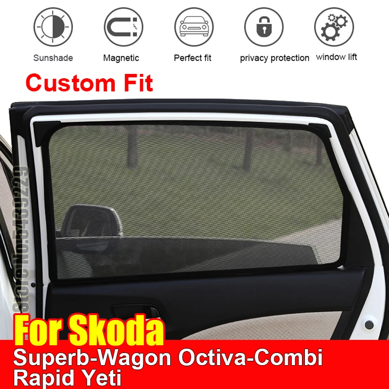 

For Skoda Superb-Wagon Octiva-Combi Rapid Yeti Car Sun Visor Accessori Window Cover SunShade Curtain Mesh Shade Blind Custom Fit