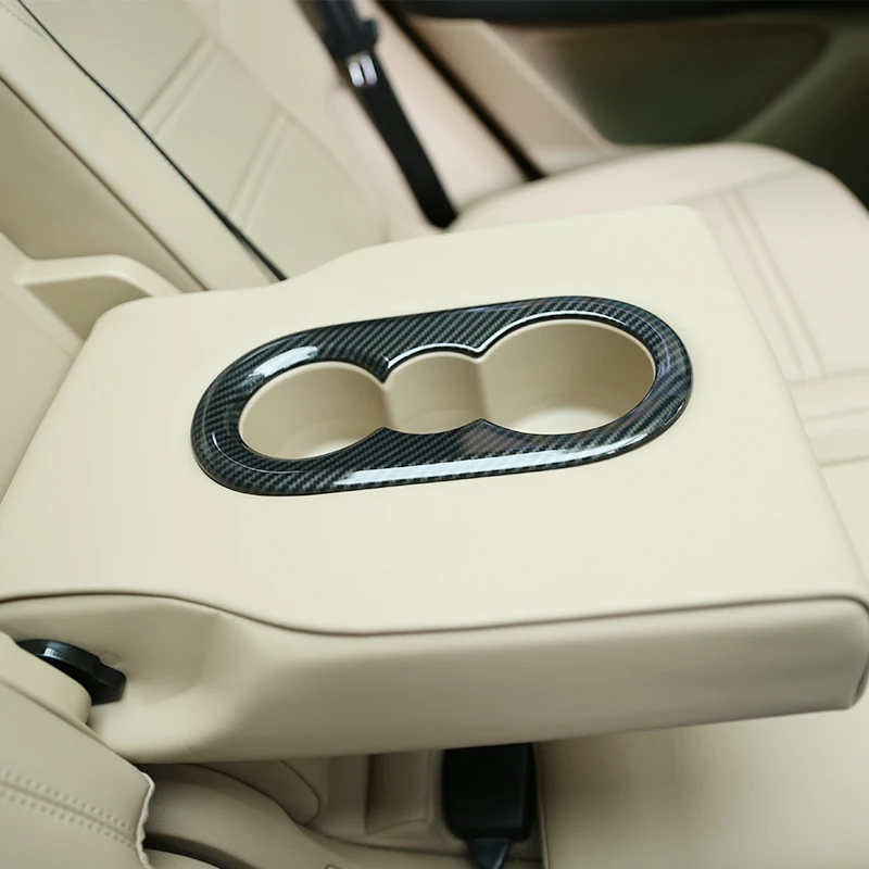 

Наклейка на заднее сиденье для Porsche Cayenne 2018-2020, декоративная наклейка из углеродного волокна и АБС, аксессуары для автомобильного интерьера