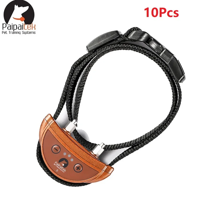 

10 шт. ошейник против лая, электрический ошейник для собак, безопасное ожерелье, перезаряжаемый водонепроницаемый ошейник, 5 регулируемых чувствительных уровней лая ошейник