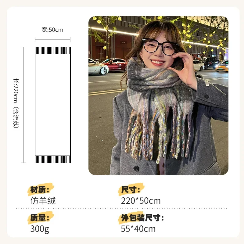 Шикарный дизайн в клетку женская модель Корейском стиле имитация кашемира