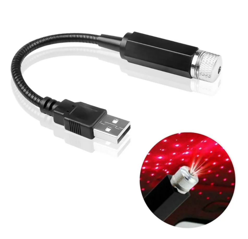 

Светодиодный ночник на крышу автомобиля со звездой, проектор, атмосфера Galaxy, лампа USB, декоративная, регулируемая для автоматического декора потолка комнаты на крыше