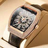 luxury top brand military watch for men chronograph quartz sports man watches gold diamond male tonneau clock relogio masculino