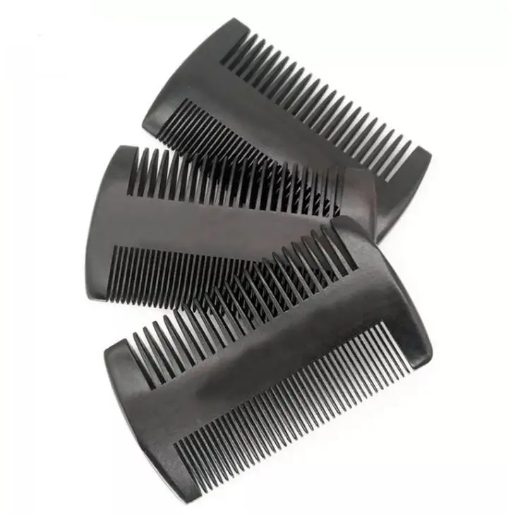 

100pcs Dual Action Fine & Coarse Tooth Black Beard Combs Wooden Hair Comb Custom LOGO Wood Comb For Men Hair Beard Care SN1028